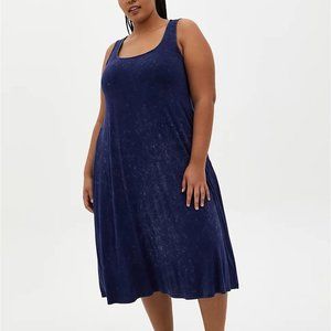 Torrid Supersoft Navy Washed Midi Dress Size 1